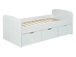 Bed Louane Met 2 Lades En 1 Opbergruimte - 90 X 190 Cm - Wit-Vente-unique New