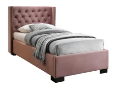 Bed Massimo Gestoffeerde Hoofdeinde Met Capitons - 90X200 Cm - Roze Fluweel-Vente-unique Online