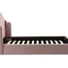 Bed Met Glooiend Hoofdeinde - 140 X 190 Cm - Fluweel - Oud Roze - Sagali-Vente-unique Best