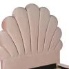 Bed Met Hoofdeinde In Schelpvorm90X190 Cm - Fluweel - Roze - Met Matras - Moana-Vente-unique New