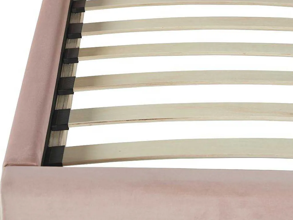 Bed Met Hoofdeinde In Schelpvorm90X190 Cm - Fluweel - Roze - Met Matras - Moana-Vente-unique New