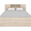 Bed Met Hoofdeinde, Opbergruimte En Lades - 160 X 200 Cm - Eikenkleur - Leandre-Vente-unique Clearance