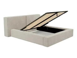 Bed Met Opbergruimte 180 X 200 Cm - Ribfluweel - Beige + Matras - Timano-PASCAL MORABITO New