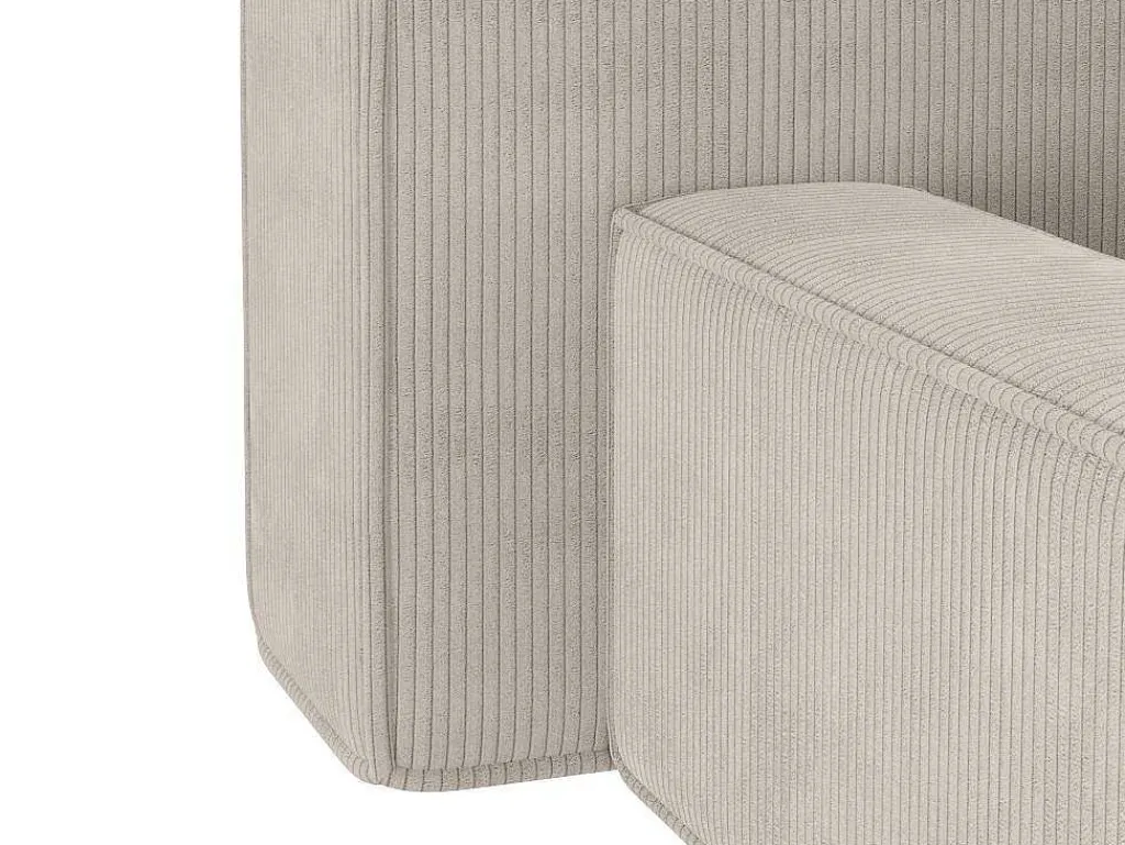 Bed Met Opbergruimte 180 X 200 Cm - Ribfluweel - Beige + Matras - Timano-PASCAL MORABITO New