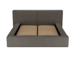 Bed Met Opbergruimte 180 X 200 Cm - Ribfluweel - Taupe + Matras - Timano-PASCAL MORABITO Clearance