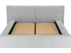 Bed Met Opbergruimte 180 X 200 Cm - Ribfluweel - Lichtgrijs + Matras - Timano-PASCAL MORABITO New