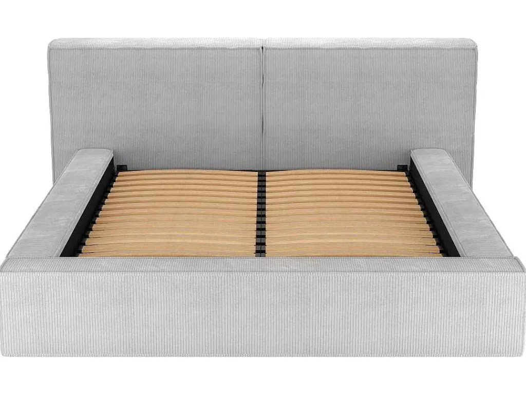 Bed Met Opbergruimte 180 X 200 Cm - Ribfluweel - Lichtgrijs - Timano - Van-PASCAL MORABITO Outlet