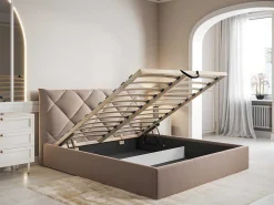Bed Met Opbergruimte 160 X 200 Cm - Velours - Beige - Stari Van - Van-PASCAL MORABITO Hot