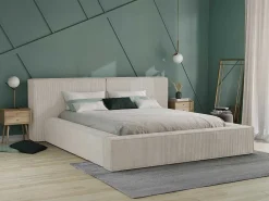 Bed Met Opbergruimte 160 X 200 Cm - Ribfluweel - Beige + Matras - Timano-PASCAL MORABITO Hot