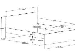 Bed Met Opbergruimte 160 X 200 Cm - Met Ledverlichting - Kleur: Naturel En Zwart + Bedbodem - Velona-Vente-unique Online
