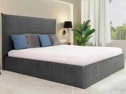 Bed Met Opbergruimte 140 X 200 Cm - Velours - Grijs - Soryo - Van-PASCAL MORABITO Discount