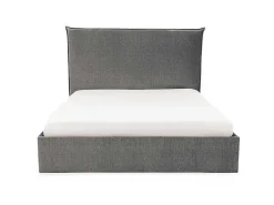 Bed Met Opbergruimte 140 X 200 Cm - Velours - Grijs - Soryo - Van-PASCAL MORABITO Discount
