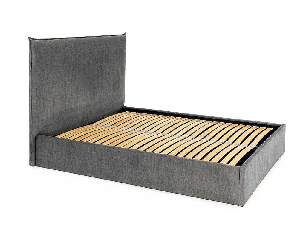 Bed Met Opbergruimte 140 X 200 Cm - Velours - Grijs - Soryo - Van-PASCAL MORABITO Discount