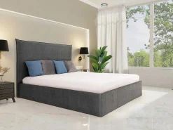 Bed Met Opbergruimte 140 X 200 Cm - Velours - Grijs - Soryo - Van-PASCAL MORABITO Discount