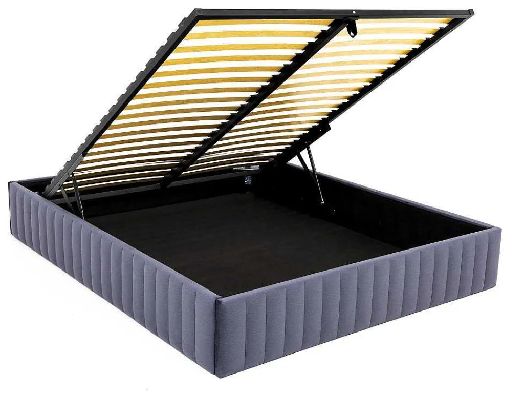 Bedbodem Met Opbergruimte 140 X 190 Cm Van Grijs Velours - Sethi Van Dreamea-Ysmée Best
