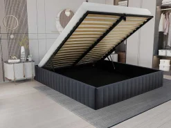 Bedbodem Met Opbergruimte 160 X 200 Cm Van Grijs Velours - Sethi Van Dreamea-Ysmée Discount
