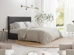 Bedhoofdeinde 160 Cm - Corduroy Fluweel - Antraciet Grijs - Ambrilia-Vente-unique Best