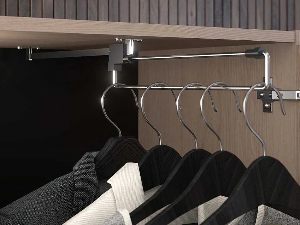 Bedkast Met Opbergruimte - Met Ledverlichting - L265 Cm - Kleur: Naturel En Zwart - Velona-Vente-unique Online