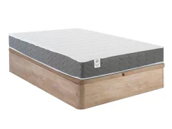 Bedset 140 X 190 Cm - Bedbodem Met Lichte Houtlook En Opbergruimte + Matras In Schuim Met Hoge Dichtheid - Heaven Van Play-DREAMEA Outlet
