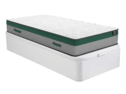 Bedset 90 X 190 Cm - Witte Bedbodem Met Opbergruimte + Matras Met Pocketveren - Prestige Van Ysmee Play-Ysmée Best