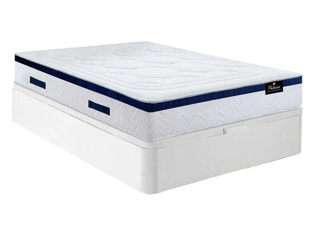 Bedset 140 X 190 Cm - Witte Bedbodem Met Opbergruimte + Matras Met Pocketveren - Marquis Van Dreamea Play-Palacio New