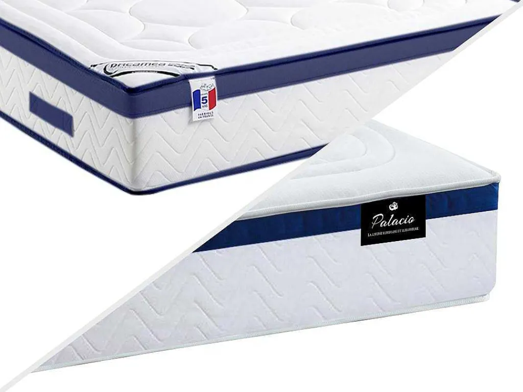 Bedset 140 X 190 Cm - Witte Bedbodem Met Opbergruimte + Matras Met Pocketveren - Marquis Van Dreamea Play-Palacio New