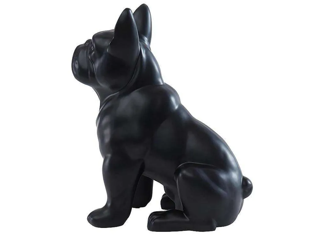 Beeld Van Franse Bulldog - Hars - L. 27 X B. 16 X H. 32 Cm - Mat Zwart - Doggo-OZAIA New