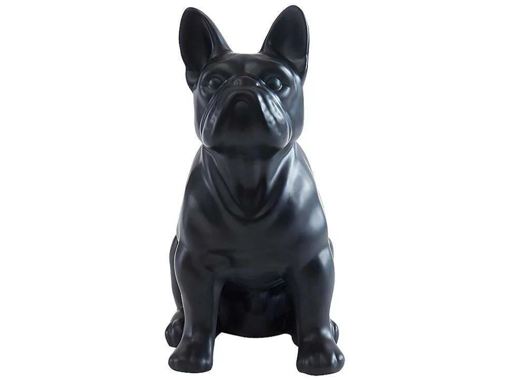 Beeld Van Franse Bulldog - Hars - L. 27 X B. 16 X H. 32 Cm - Mat Zwart - Doggo-OZAIA New