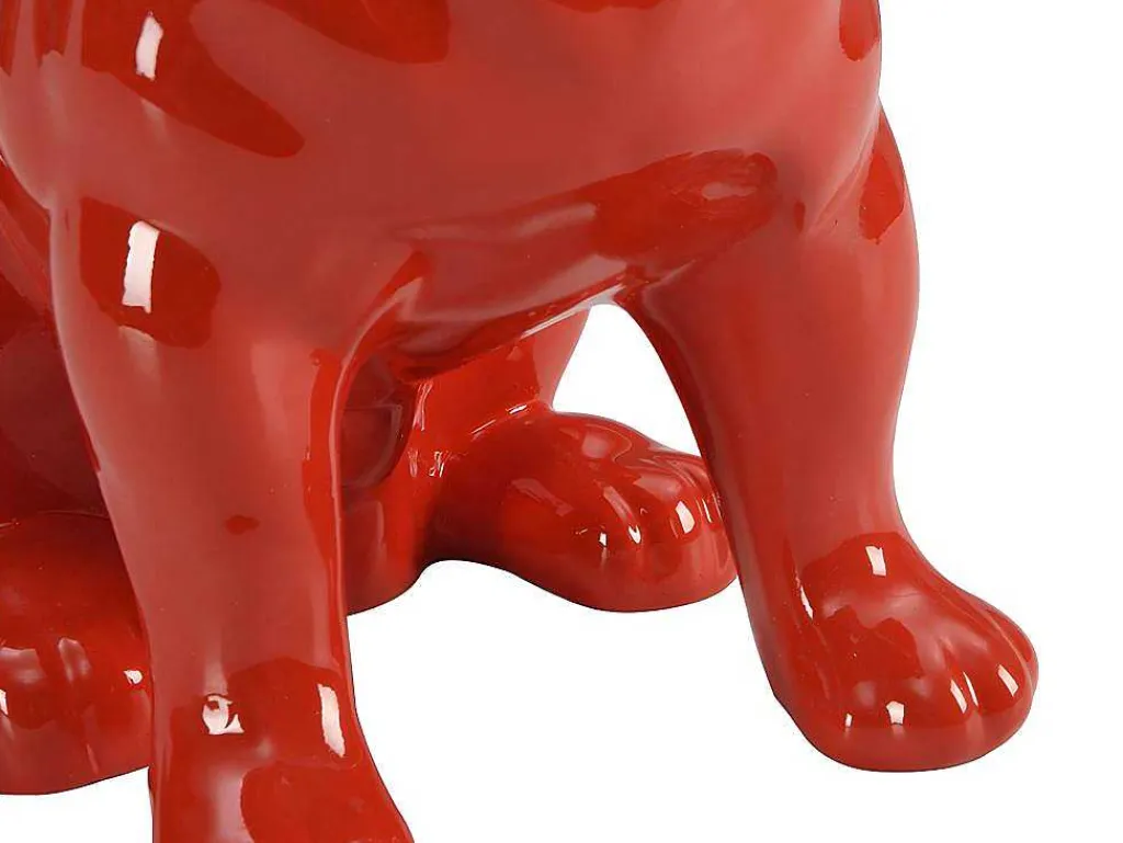 Beeld Van Franse Bulldog - Hars - L. 27 X B. 16 X H. 32 Cm - Rood - Doggo-OZAIA Outlet