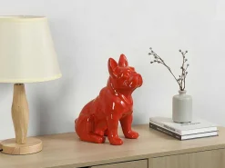 Beeld Van Franse Bulldog - Hars - L. 27 X B. 16 X H. 32 Cm - Rood - Doggo-OZAIA Outlet