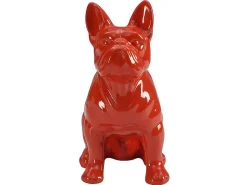 Beeld Van Franse Bulldog - Hars - L. 27 X B. 16 X H. 32 Cm - Rood - Doggo-OZAIA Outlet
