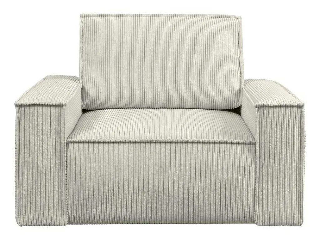Beige Fauteuil Van Ribfluweel Amelia-Vente-unique Hot