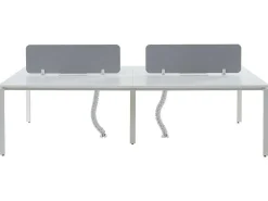 Benchbureau Voor 4 Personen - Wit - L140 Cm - Met Afscheidingen - Downtown-Workēa