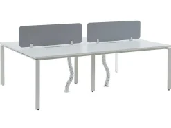 Benchbureau Voor 4 Personen - Wit - L120 Cm - Met Afscheidingen - Downtown-Workēa Outlet