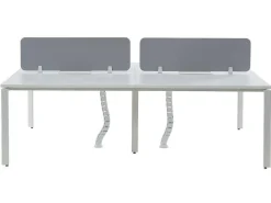 Benchbureau Voor 4 Personen - Wit - L120 Cm - Met Afscheidingen - Downtown-Workēa Outlet