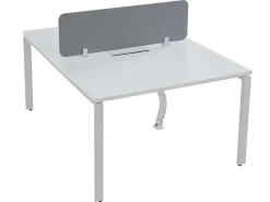 Benchbureau Voor 2 Personen - Wit - L120 Cm - Met Afscheiding - Downtown-Workēa Outlet