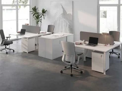 Benchbureau Voor 2 Personen - Wit - L160 Cm - Met Afscheiding - Downtown-Workēa Clearance
