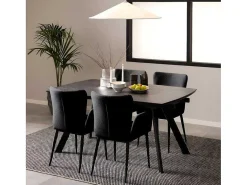 Berry Eetkamertafel 97X160/240Cm Met Extra Plaat Zwart.-Vente-unique New