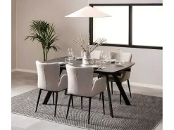Berry Eetkamertafel 97X160/240Cm Met Extra Plaat Zwart.-Vente-unique New