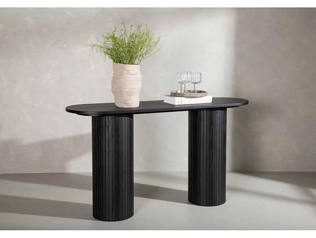 Bianca Sidetable 40X130Cm Zwart.-Vente-unique Discount