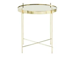 Bijzettafel Marcia - Spiegel En Metaal - Goud-Vente-unique Sale