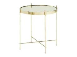 Bijzettafel Marcia - Spiegel En Metaal - Goud-Vente-unique Sale