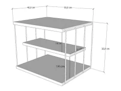 Bijzettafel Met 1 Plank - Licht Naturel En Zwart - Brilena-Vente-unique Outlet