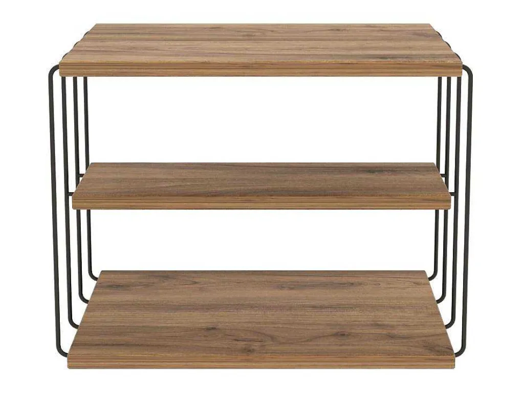 Bijzettafel Met 1 Plank - Licht Naturel En Zwart - Brilena-Vente-unique Outlet