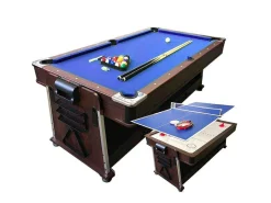 Biljarttafel 7 Voet Multi-Game Blauw Air Hockey + Tennistafel Stark-ELITESHOPPING Hot