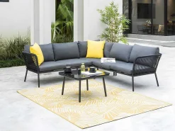 Binnen- Of Buitentapijt Bloemenmotief Curitiba - 150 X 200 Cm - Geel-OZAIA Discount