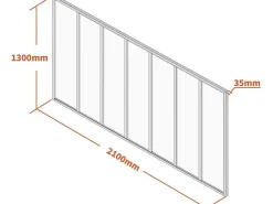 Binnenraam Van Aluminium Met Poedercoating - 210X130 Cm - Wit - Bayview-Vente-unique Discount