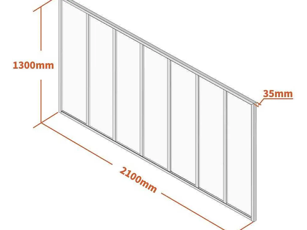 Binnenraam Van Aluminium Met Poedercoating - 210X130 Cm - Wit - Bayview-Vente-unique Discount