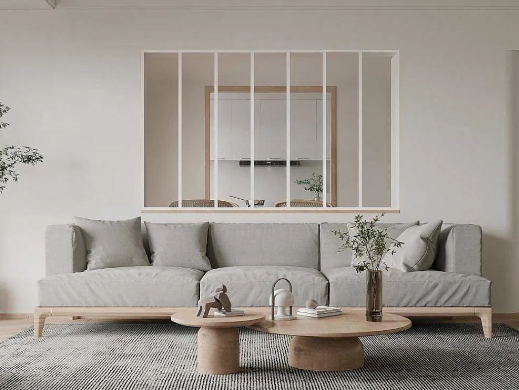 Binnenraam Van Aluminium Met Poedercoating - 210X130 Cm - Wit - Bayview-Vente-unique Discount