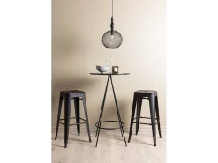 Bistro Barmeubelset Bartafel Zwart En 2 Tempe Barstoelen Zwart.-Vente-unique Discount
